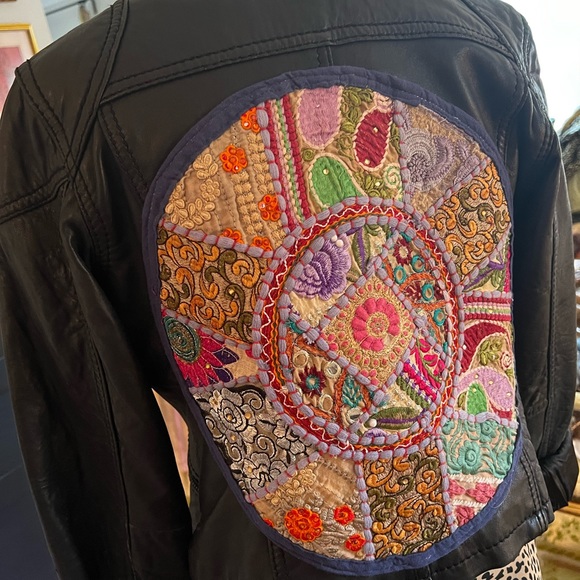 Vintage Miss Sixty Reworked Leather Boho Jacket - Picture 4 of 13